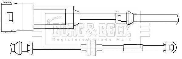 BORG & BECK Сигнализатор, износ тормозных колодок BWL3016
